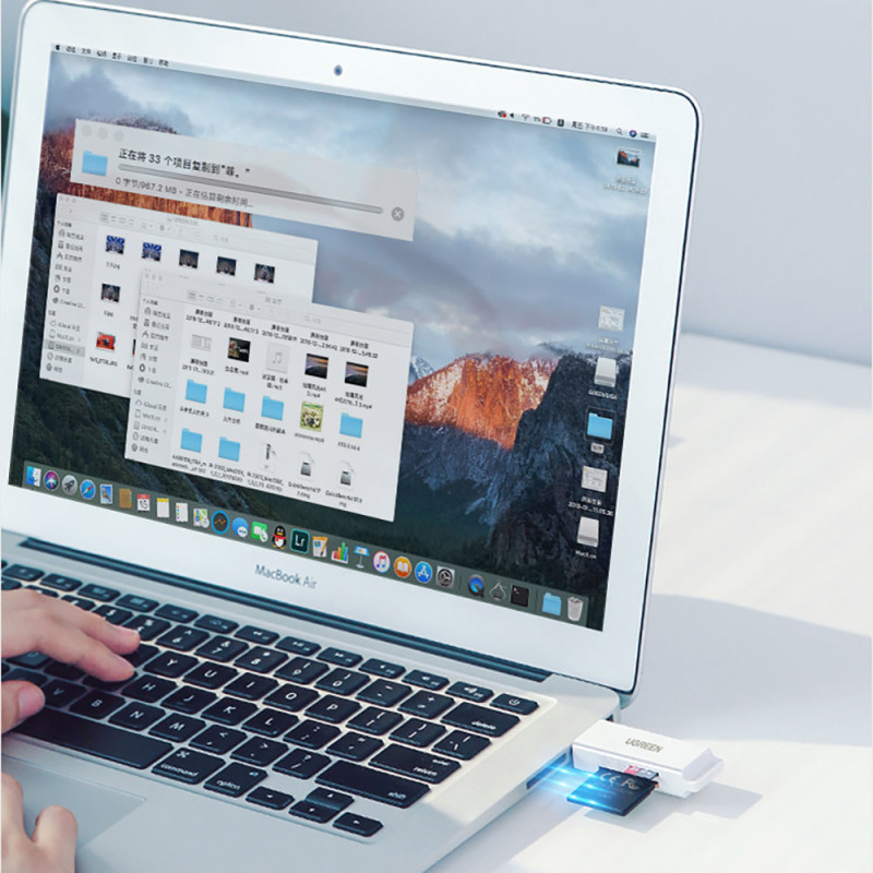 Nešiojamas USB 3.0 TF/SD kortelių skaitytuvas juodas