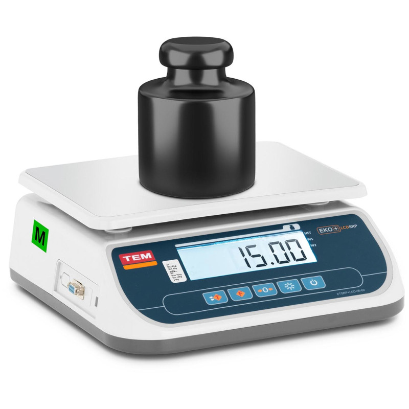 Komercinės svarstyklės 15 kg / 5 g LCD M LEGALIZAVIMAS