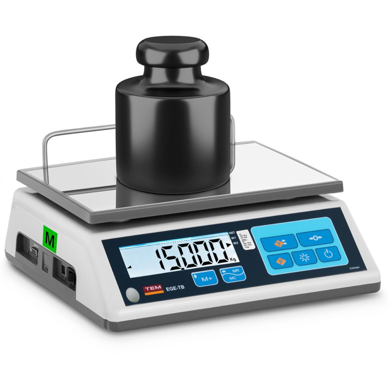 Komercinės svarstyklės 15 kg / 5 g LCD M LEGALIZAVIMAS