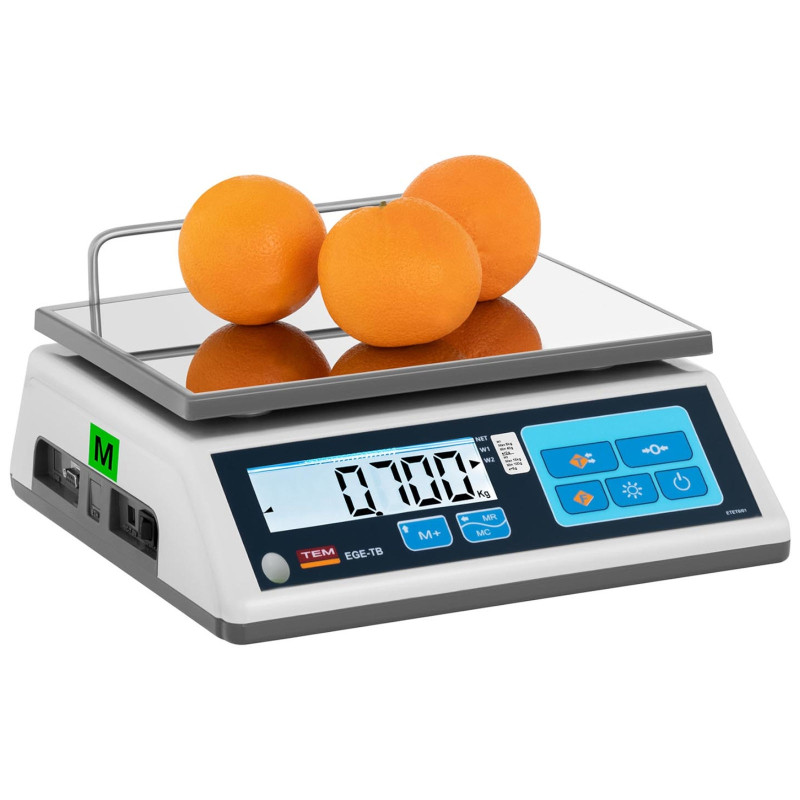 Komercinės svarstyklės 15 kg / 5 g LCD M LEGALIZAVIMAS