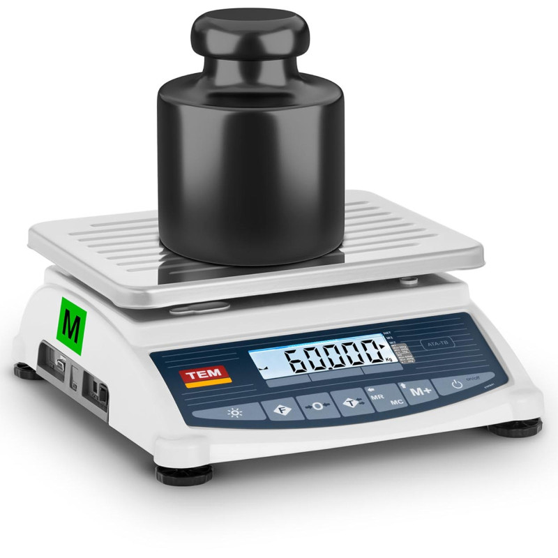 Komercinės svarstyklės 60 kg / 20 g LCD M LEGALIZACIJA