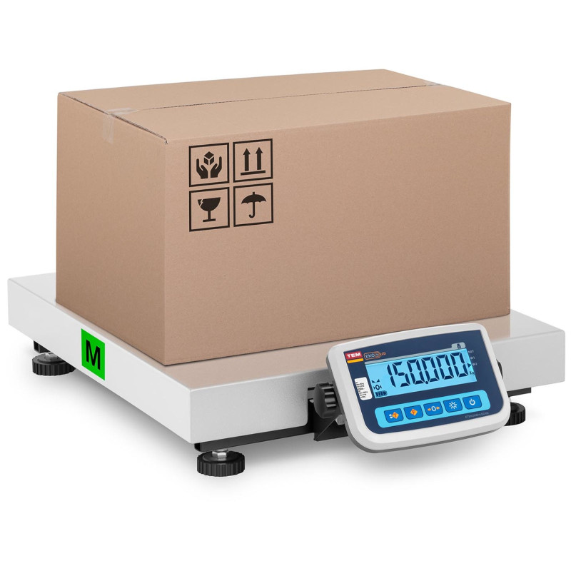 Pakuotės sandėlio svarstyklės 150 kg / 50 g LCD M LEGALIZAVIMAS