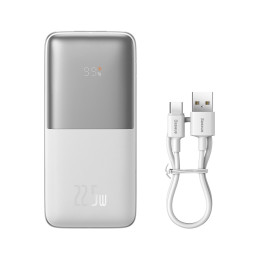 Bipow Pro maitinimo blokas 10000mAh 22,5W + USB laidas 3A 0,3m baltas