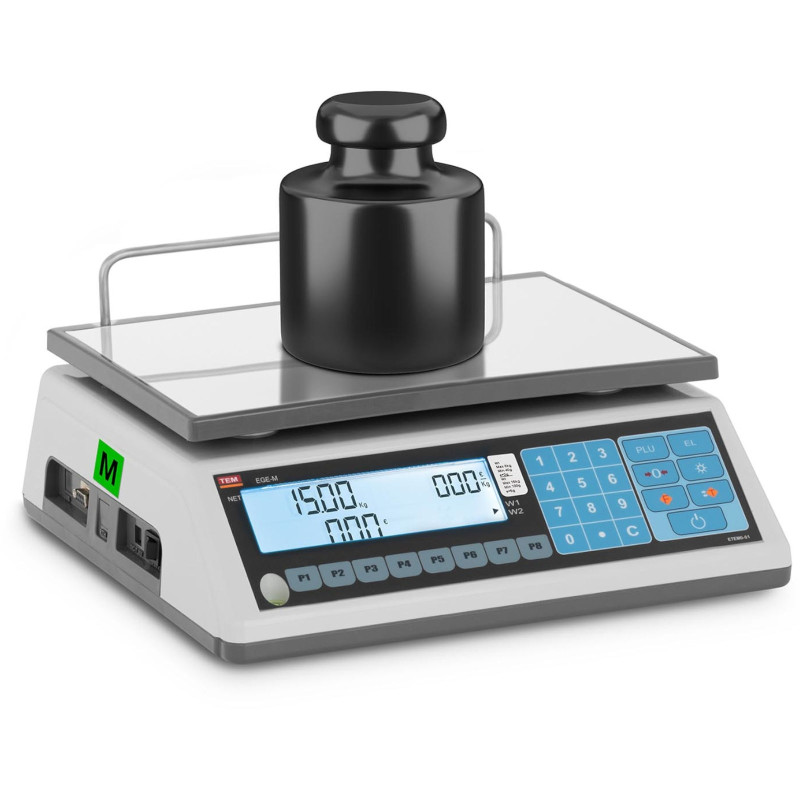 Komercinės svarstyklės 15 kg / 5 g LCD M LEGALIZAVIMAS