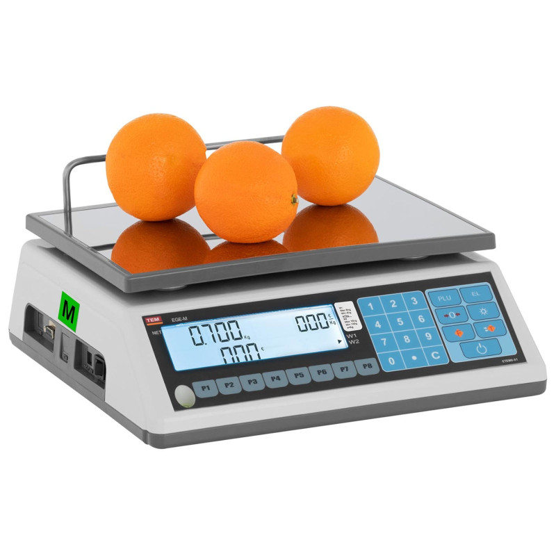 Komercinės svarstyklės 15 kg / 5 g LCD M LEGALIZAVIMAS