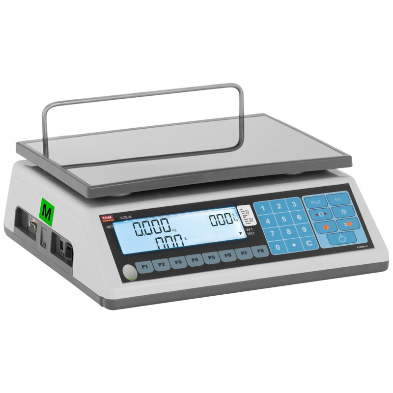 Komercinės svarstyklės 15 kg / 5 g LCD M LEGALIZAVIMAS
