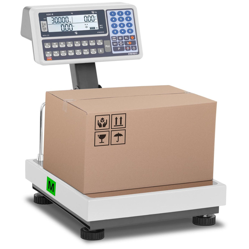 Komercinės svarstyklės 30 kg / 0,01 kg LCD M LEGALIZAVIMAS
