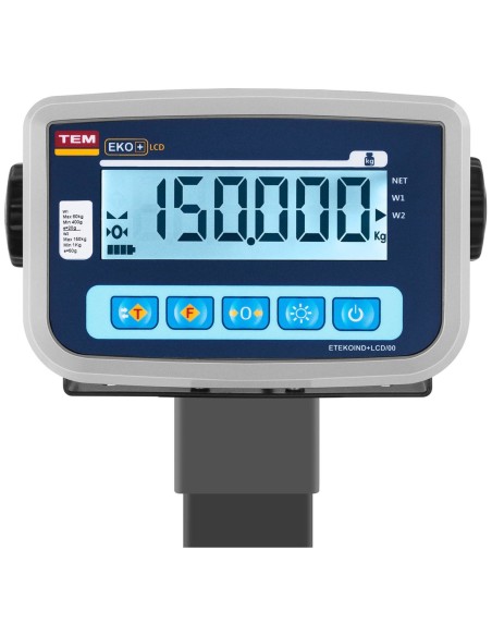 Pramoninės platforminės svarstyklės su RS232 sąsaja 150 kg / 50 g LCD M LEGALIZACIJA Pramoninės platforminės svarstyklės su RS232 sąsaja 150 kg / 50 g LCD M LEGALIZACIJA
