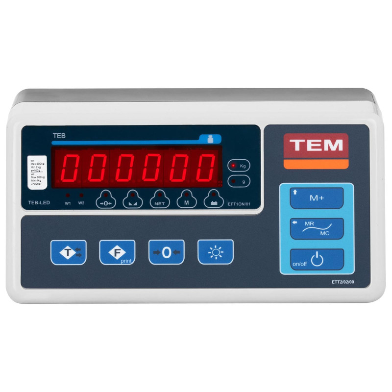 Rampos svarstyklės RS232 sąsaja 600 kg / 100g LED M LEGALIZAVIMAS