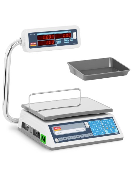 Komercinės svarstyklės su RS232 sąsaja PLU 15 kg / 0,05 kg LED M LEGALIZACIJA Komercinės svarstyklės su RS232 sąsaja PLU 15 kg / 0,05 kg LED M LEGALIZACIJA