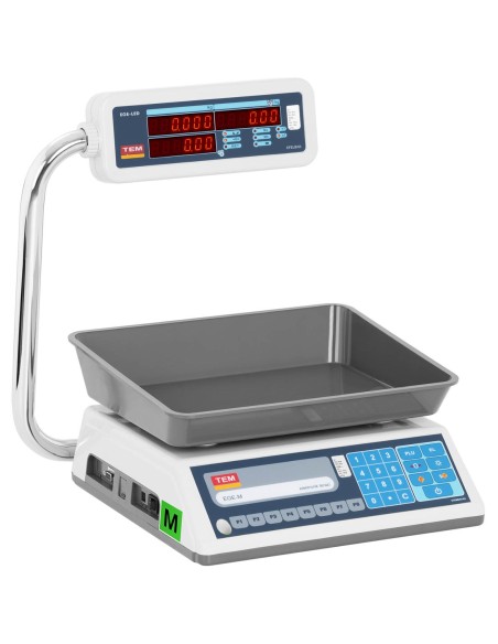 Komercinės svarstyklės su RS232 sąsaja PLU 15 kg / 0,05 kg LED M LEGALIZACIJA Komercinės svarstyklės su RS232 sąsaja PLU 15 kg / 0,05 kg LED M LEGALIZACIJA