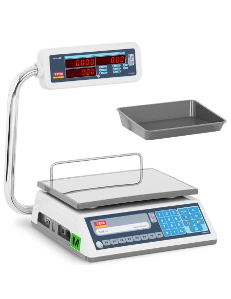 Komercinės svarstyklės su RS232 sąsaja PLU 30 kg / 0,01 kg LED M LEGALIZACIJA Komercinės svarstyklės su RS232 sąsaja PLU 30 kg / 0,01 kg LED M LEGALIZACIJA