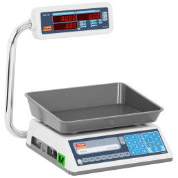 Komercinės svarstyklės su RS232 sąsaja PLU 30 kg / 0,01 kg LED M LEGALIZACIJA