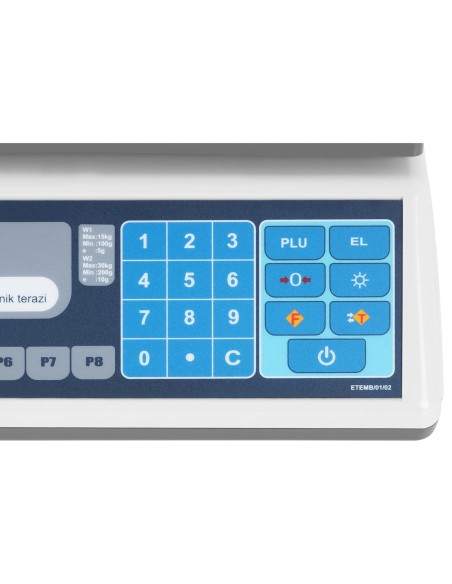 Komercinės svarstyklės su RS232 sąsaja PLU 30 kg / 0,01 kg LED M LEGALIZACIJA Komercinės svarstyklės su RS232 sąsaja PLU 30 kg / 0,01 kg LED M LEGALIZACIJA
