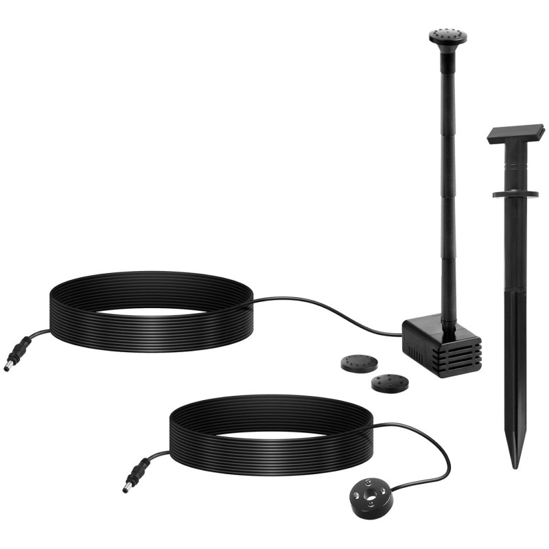 Saulės tvenkinio fontanas su LED baterija 250 l/h 0,75 m 3 W