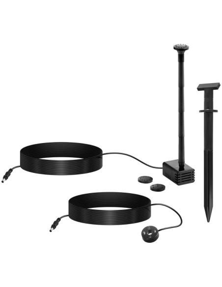 Saulės tvenkinio fontanas su LED baterija 250 l/h 0,75 m 3 W Saulės tvenkinio fontanas su LED baterija 250 l/h 0,75 m 3 W