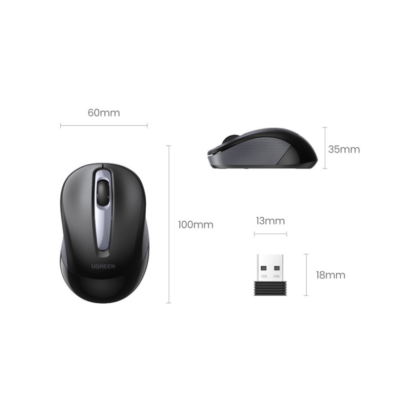 Patogi tyli pelė USB belaidė pelė juoda