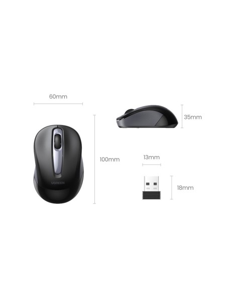 Patogi tyli pelė USB belaidė pelė juoda Patogi tyli pelė USB belaidė pelė juoda