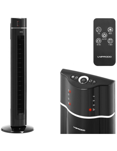 Grindų kolonos ventiliatorius su oro jonizacija ir nuotolinio valdymo pulteliu 107cm 60 W juodas Grindų kolonos ventiliatorius su oro jonizacija ir nuotolinio valdymo pulteliu 107cm 60 W juodas