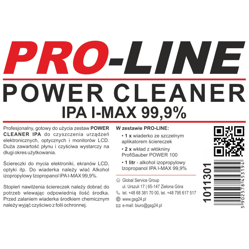 POWER CLEANER IPA rinkinys skirtas elektronikos, optikos ir PRO-LINE monitorių valymui