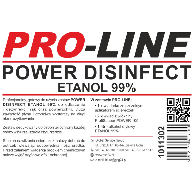 POWER DESINFECT ETHANOL 99% PRO-LINE rankų ir paviršių dezinfekcijos rinkinys