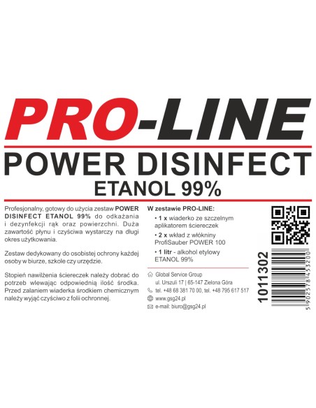 POWER DESINFECT ETHANOL 99% PRO-LINE rankų ir paviršių dezinfekcijos rinkinys POWER DESINFECT ETHANOL 99% PRO-LINE rankų ir paviršių dezinfekcijos rinkinys