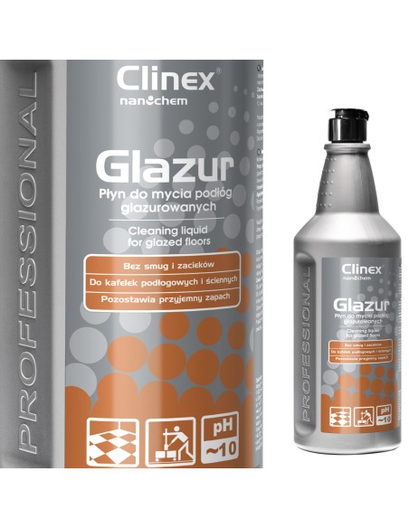 Skystis akmens glazūruotų plytelių grindų plovimui CLINEX Glazur 1L Skystis akmens glazūruotų plytelių grindų plovimui CLINEX Glazur 1L