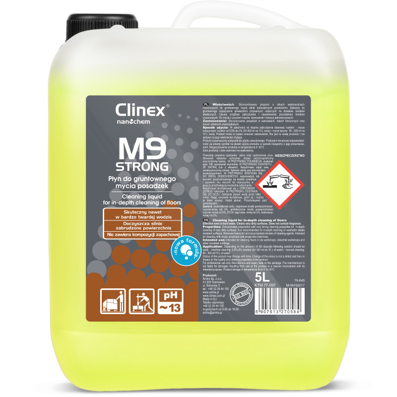 Skystis labai nešvarių grindų plovimui CLINEX M9 Strong 5L
