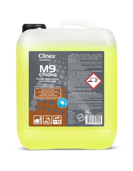 Skystis labai nešvarių grindų plovimui CLINEX M9 Strong 5L Skystis labai nešvarių grindų plovimui CLINEX M9 Strong 5L