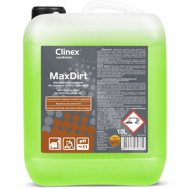 Koncentruotas preparatas riebiems nešvarumams šalinti CLINEX 4Dirt 10L Koncentruotas preparatas riebiems nešvarumams šalinti CLINEX 4Dirt 10L