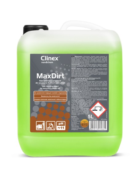 Koncentruotas preparatas sunkiai pašalinamiems nešvarumams CLINEX MaxDirt 5L Koncentruotas preparatas sunkiai pašalinamiems nešvarumams CLINEX MaxDirt 5L