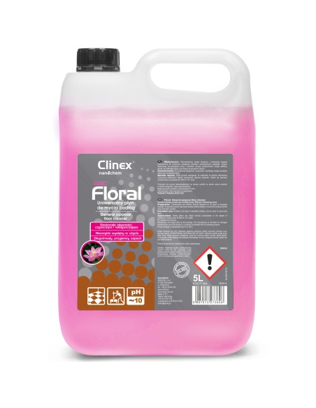 Grindų valiklis be dryžių, blizgesio, kvapas CLINEX Floral - Blush 5L Grindų valiklis be dryžių, blizgesio, kvapas CLINEX Floral - Blush 5L