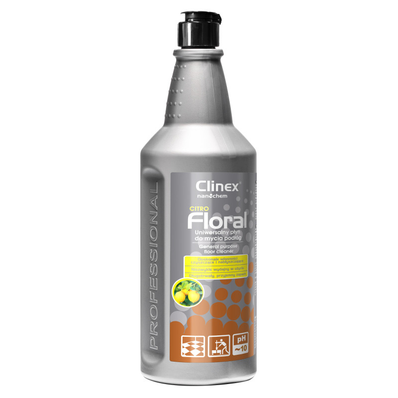 Grindų valiklis be dryžių, blizgesio, kvapo CLINEX Floral - Citro 1L