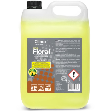Grindų valiklis be dryžių, blizgesio, kvapo CLINEX Floral - Citro 10L Grindų valiklis be dryžių, blizgesio, kvapo CLINEX Floral - Citro 10L