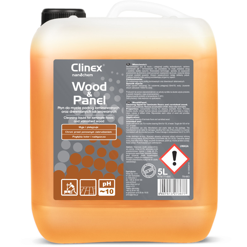 CLINEX Wood-Panel 5L medinių grindų valiklis CLINEX Wood-Panel 5L medinių grindų valiklis