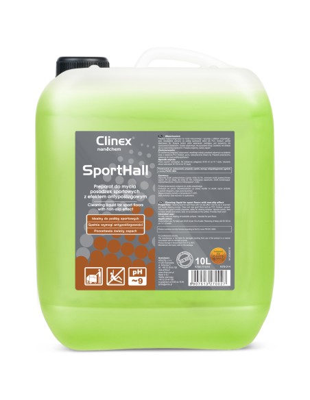CLINEX SportHall 10L neslidus skystis PVC linoleumo parketui sporto salėse plovimui CLINEX SportHall 10L neslidus skystis PVC linoleumo parketui sporto salėse plovimui