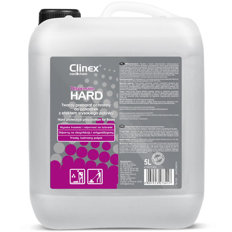 CLINEX Dispersion HARD 5L neslystanti grindų poliravimo priemonė CLINEX Dispersion HARD 5L neslystanti grindų poliravimo priemonė