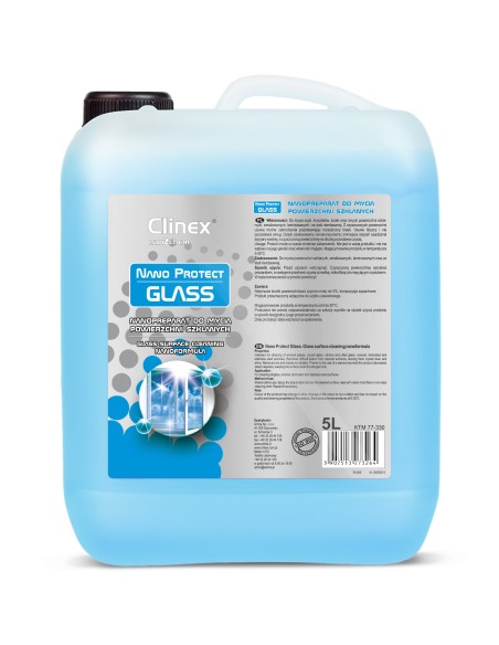 Nanopreparatas veidrodinių langų plovimui be dryžių krištolo blizgesio CLINEX Nano Protect Glass 5L Nanopreparatas veidrodinių langų plovimui be dryžių krištolo blizgesio CLINEX Nano Protect Glass 5L