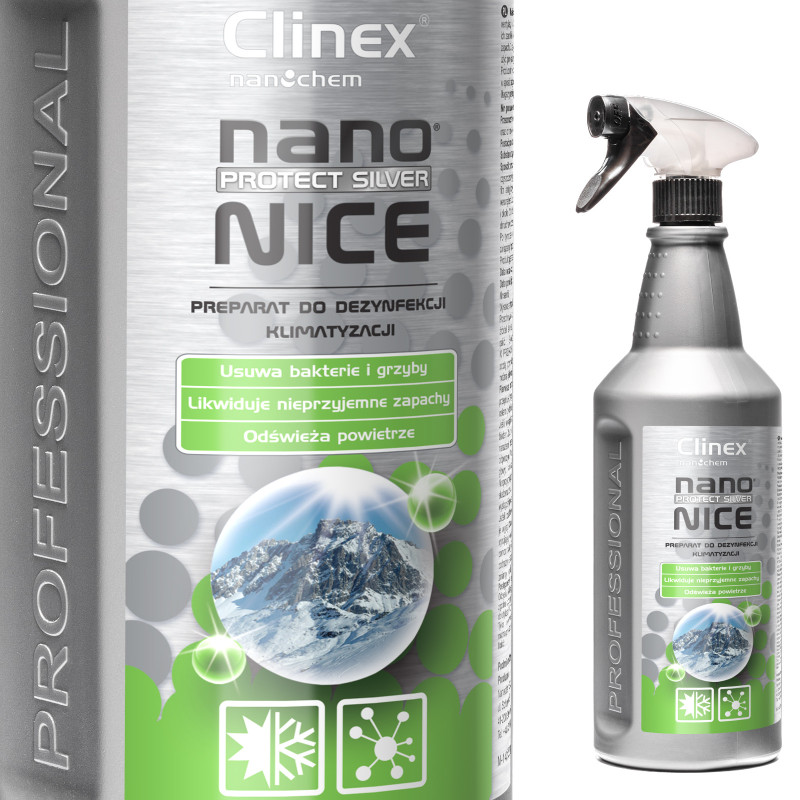 CLINEX Nano Protect Silver Nice 1L skysta dezinfekavimo priemonė oro kondicionavimui ir ventiliacijai CLINEX Nano Protect Silver Nice 1L skysta dezinfekavimo priemonė oro kondicionavimui ir ventiliacijai