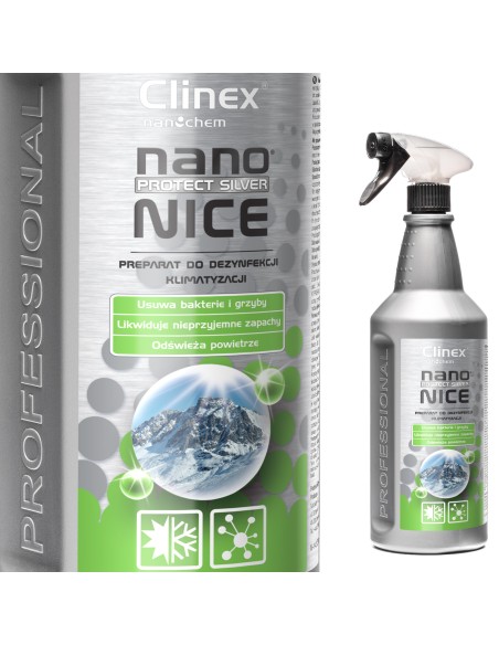 CLINEX Nano Protect Silver Nice 1L skysta dezinfekavimo priemonė oro kondicionavimui ir ventiliacijai CLINEX Nano Protect Silver Nice 1L skysta dezinfekavimo priemonė oro kondicionavimui ir ventiliacijai
