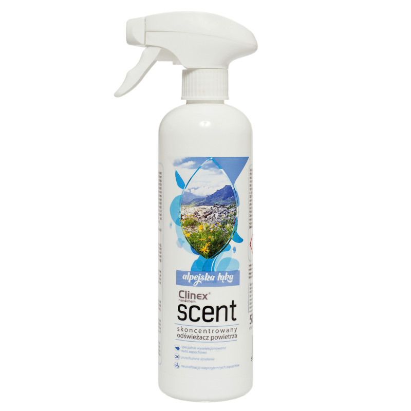 Koncentruotas oro gaiviklis purškiamas ant paviršių CLINEX Scent - Alpejska Łąka 500ML