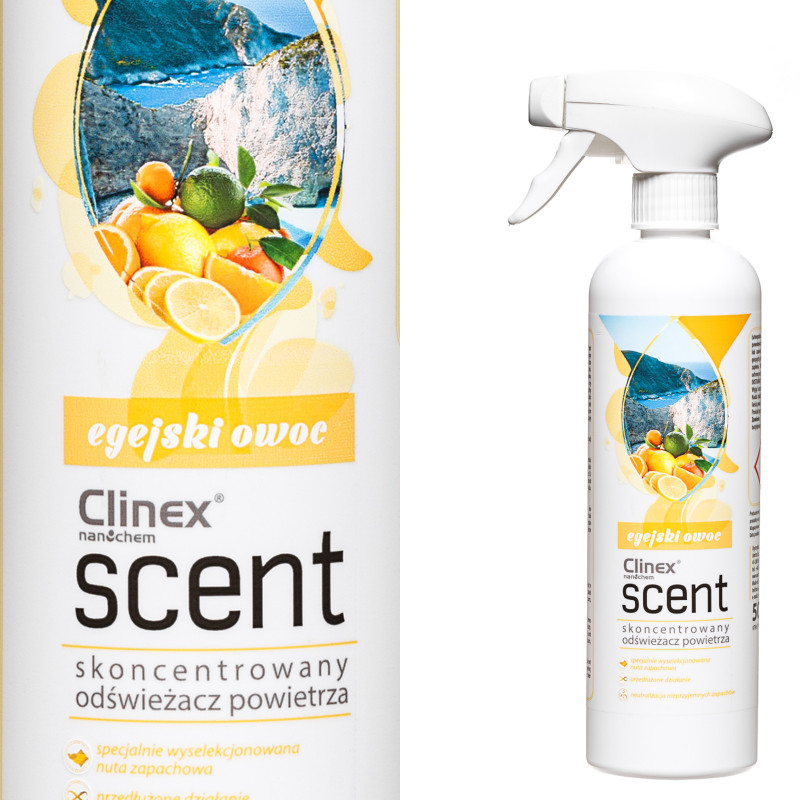 Koncentruotas oro gaiviklis purškiamas ant paviršių CLINEX Scent - Aegean Fruit 500ml Koncentruotas oro gaiviklis purškiamas ant paviršių CLINEX Scent - Aegean Fruit 500ml