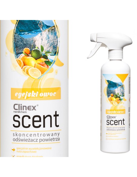 Koncentruotas oro gaiviklis purškiamas ant paviršių CLINEX Scent - Aegean Fruit 500ml Koncentruotas oro gaiviklis purškiamas ant paviršių CLINEX Scent - Aegean Fruit 500ml