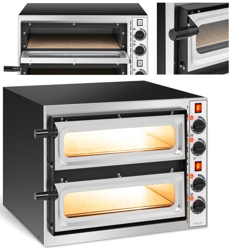 Dviejų kamerų picos orkaitė su stiklu 2 picos sk. 32cm 230V 3200W ITALIJA