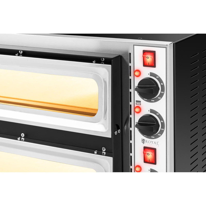 Dviejų kamerų picos orkaitė su stiklu 2 picos sk. 32cm 230V 3200W ITALIJA