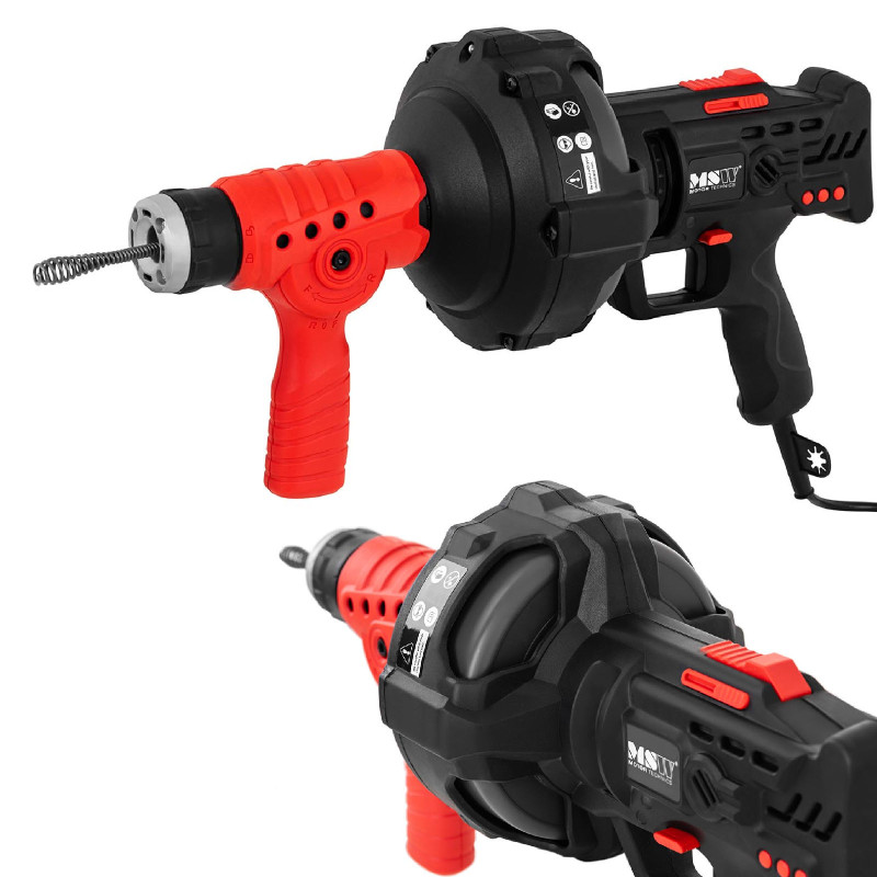 Spiralinis stūmoklis elektrinis būgninis viper, skirtas atkimšti kanalizacijos vamzdžius 240 W, ilgis 7,5 m, sk. 15 mm Spiralinis stūmoklis elektrinis būgninis viper, skirtas atkimšti kanalizacijos vamzdžius 240 W, ilgis 7,5 m, sk. 15 mm