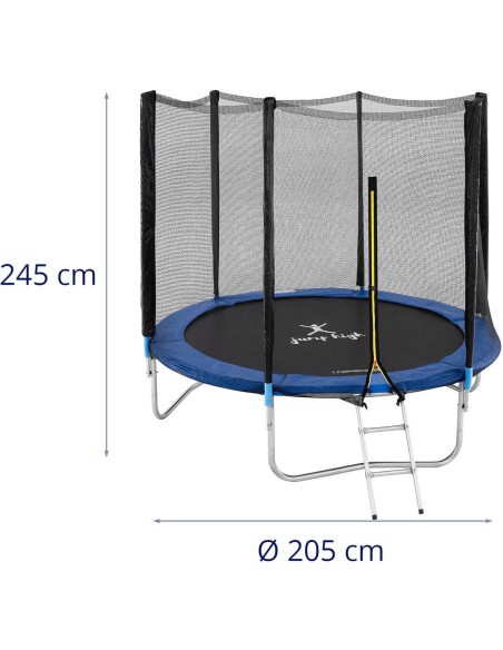 Sodo batutas su tinkleliu ir dangteliu spyruoklėms sk. 244 cm iki 80 kg juodos ir mėlynos spalvos