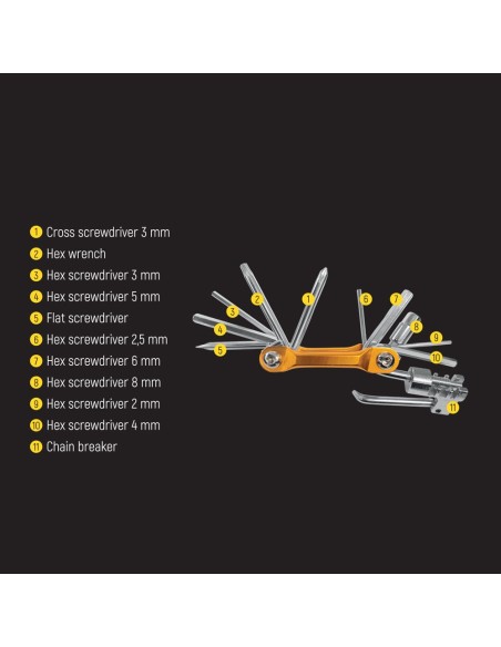 Dviračių remonto įrankių rinkinys 11in1 dviračių daugiafunkcis įrankis