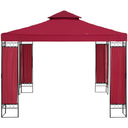 Sodo paviljono pavėsinė sulankstoma palapinė 3 x 3 x 2,6 m raudono vyno