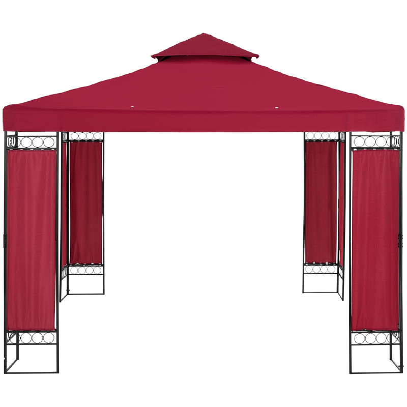 Sodo paviljono pavėsinė sulankstoma palapinė 3 x 3 x 2,6 m raudono vyno